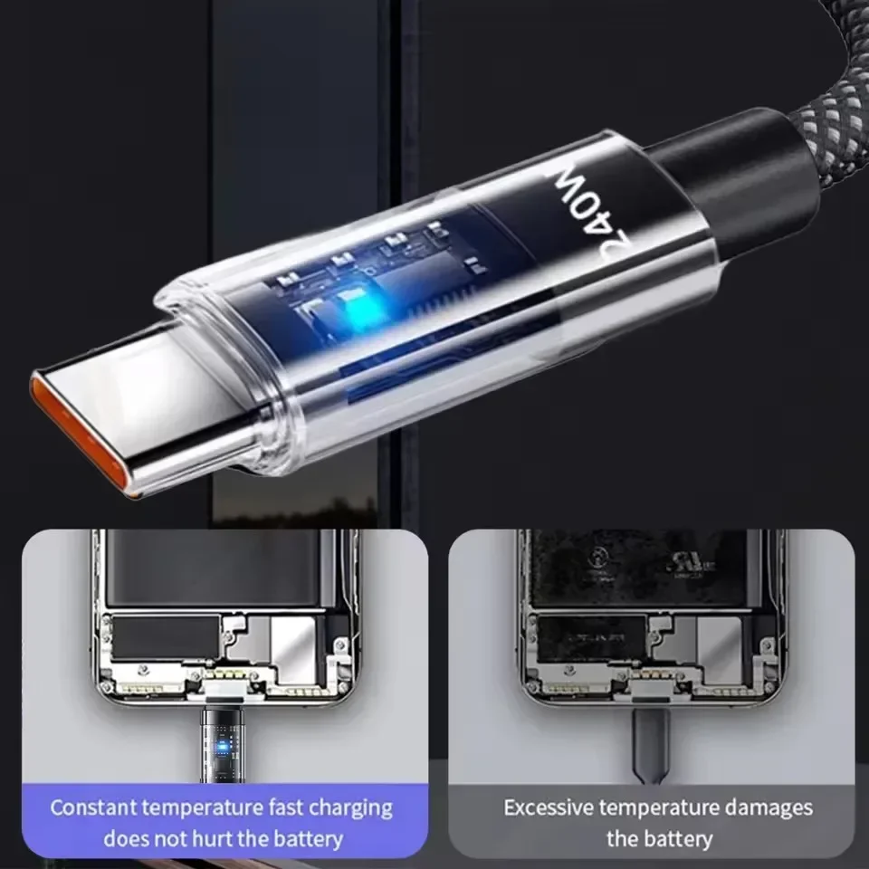 Kabel Pengisi Daya Ganda 240W, - Braided Line ulasan dan harga
